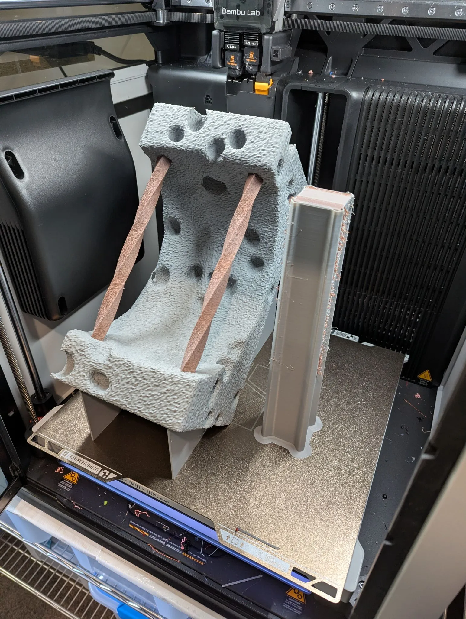 In the printer with the supports
