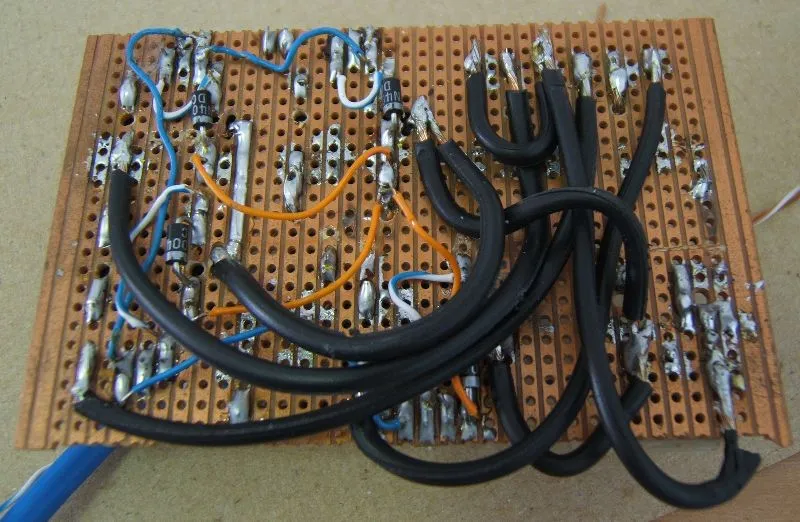 Bottom view of relay board