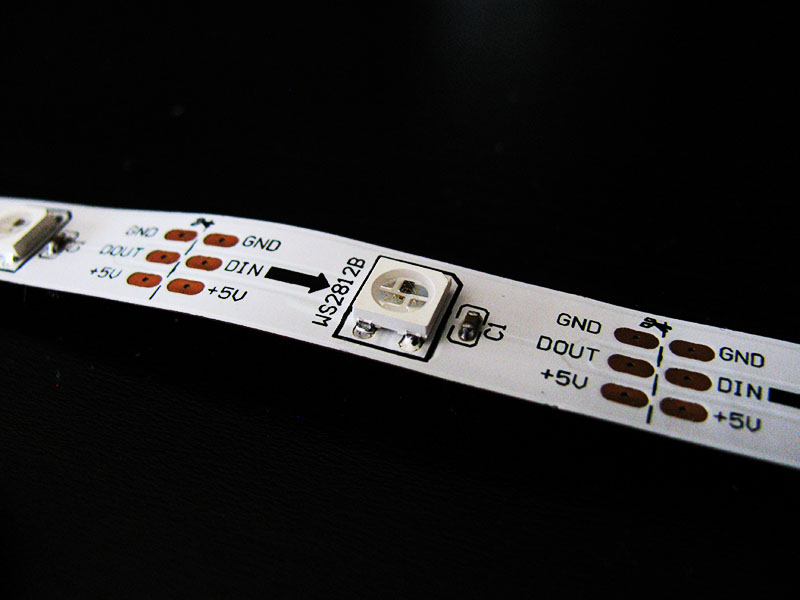 A section of WS2812 LED strip.