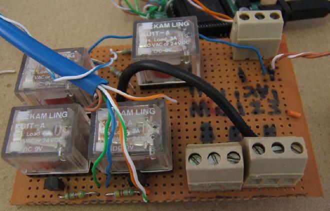 Top view of relay board